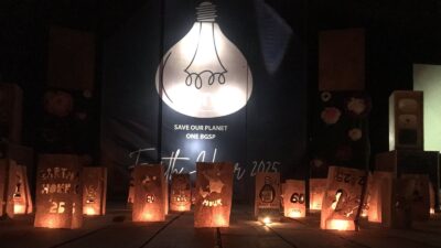 As the night grows dark, the employees of TVIRD’s Balabag Project light their custom-made paper lanterns as they solemnly celebrated Earth Hour.