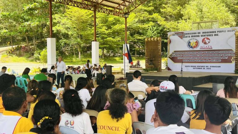 TVIRD Vice President for Government Relations Edsel Abrasaldo, speaks on behalf of TVIRD as the Indigenous Peoples (IPs) renew their partnership with Agata.
