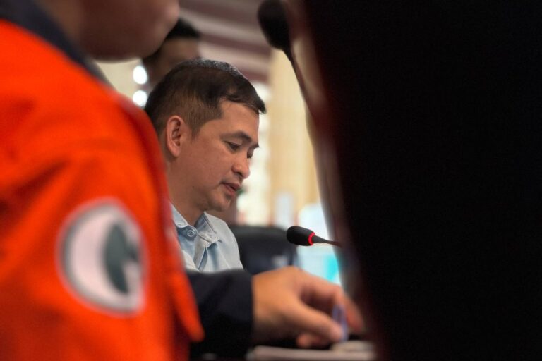 MGB Caraga Mine Safety, Environment and Social Development Division Chief Engr. Francis Glenn Suante thoroughly checking Greenstone’s MRFC report as he presides over the committee meeting.