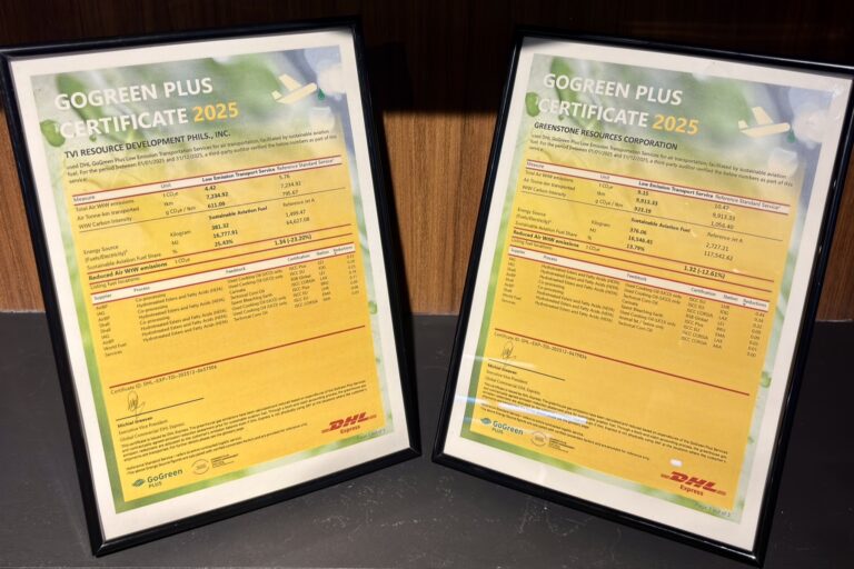 The Awards – Balabag and Greenstone received DHL GoGreen Plus Certificates for the year 2025.