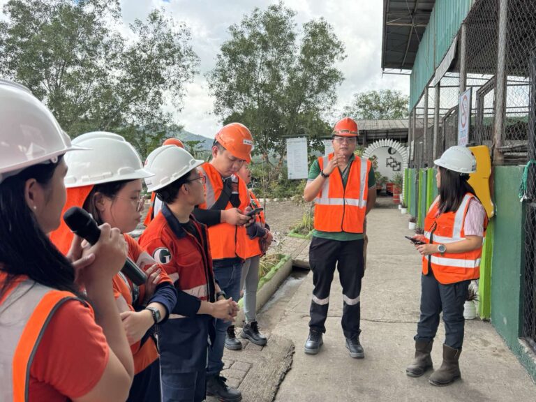 EMB Surigao del Norte Provincial Environmental Management Officer Enp. Carlo Dacera confirms the company’s measurements for proper waste management at the company’s Central Waste Storage Facility.