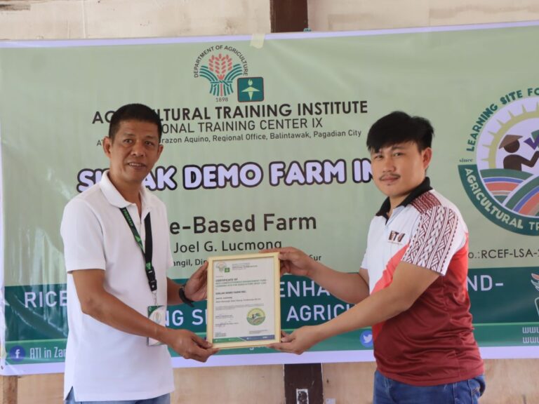 For his dedication to livelihood programs, the Department of Agriculture recognized Joel’s work at TVIRD’s Sidlak Demo Farm.