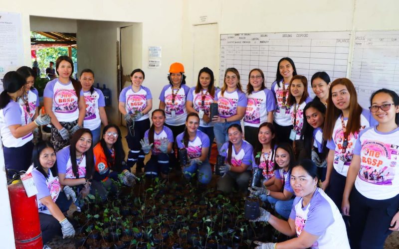 Commemorative trees. Women of TVIRD Balabag prepare the tree seedlings to commemorate this year’s Women’s Month.