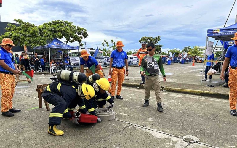 Greenstone’s ERT demonstrates their exceptional skills in the Fire Busters competition at the first Surigao del Norte Governor’s Rescue Olympics.